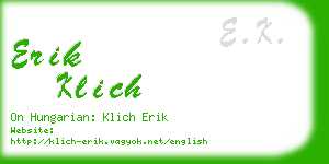 erik klich business card